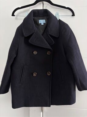 Uniqlo x Ines de la Fressange Navy Wool Pea Coat for kids in size 5-6